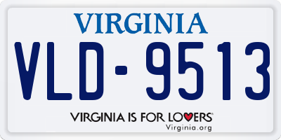VA license plate VLD9513
