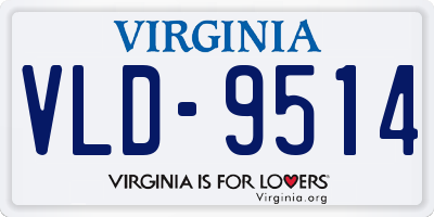 VA license plate VLD9514