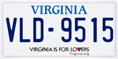 VA license plate VLD9515