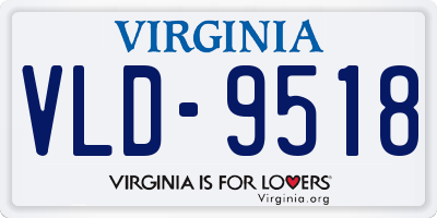 VA license plate VLD9518