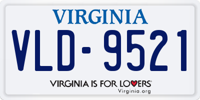 VA license plate VLD9521