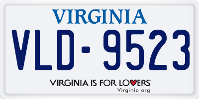 VA license plate VLD9523