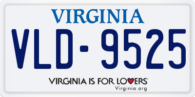 VA license plate VLD9525