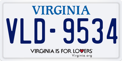 VA license plate VLD9534