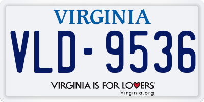 VA license plate VLD9536