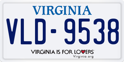 VA license plate VLD9538
