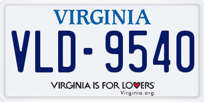 VA license plate VLD9540