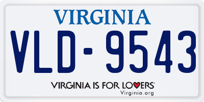 VA license plate VLD9543