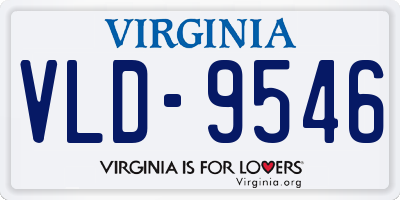 VA license plate VLD9546