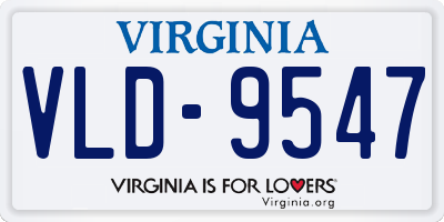 VA license plate VLD9547