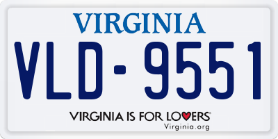 VA license plate VLD9551