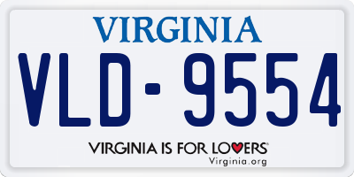VA license plate VLD9554