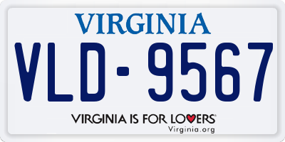 VA license plate VLD9567