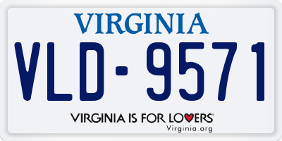 VA license plate VLD9571