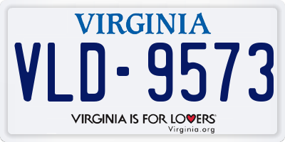 VA license plate VLD9573
