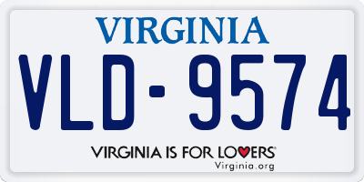 VA license plate VLD9574