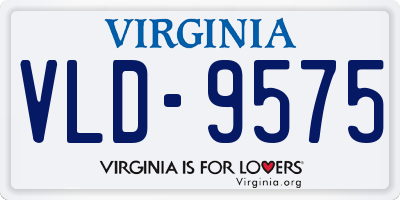 VA license plate VLD9575