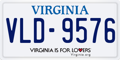VA license plate VLD9576