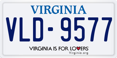 VA license plate VLD9577
