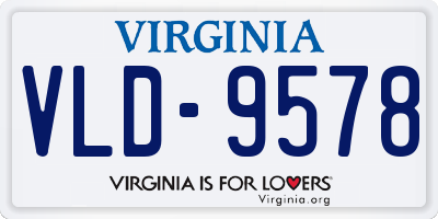 VA license plate VLD9578
