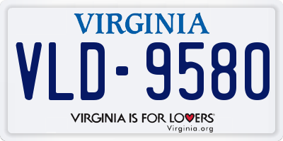 VA license plate VLD9580