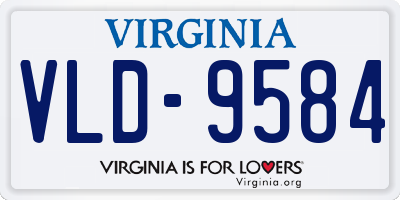 VA license plate VLD9584