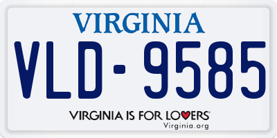 VA license plate VLD9585