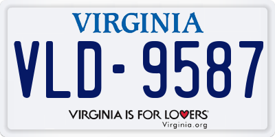 VA license plate VLD9587