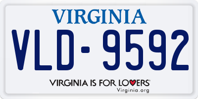 VA license plate VLD9592