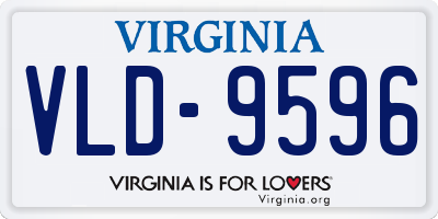 VA license plate VLD9596