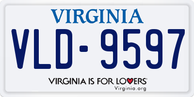 VA license plate VLD9597