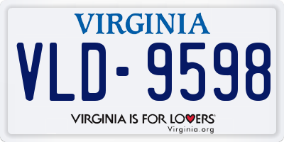 VA license plate VLD9598