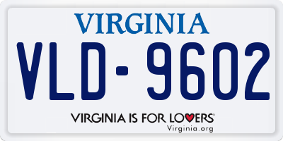 VA license plate VLD9602