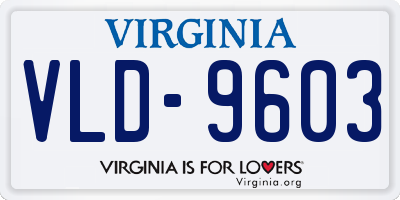 VA license plate VLD9603