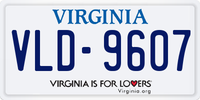 VA license plate VLD9607