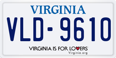 VA license plate VLD9610