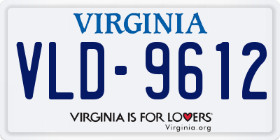 VA license plate VLD9612