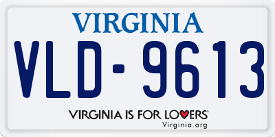 VA license plate VLD9613