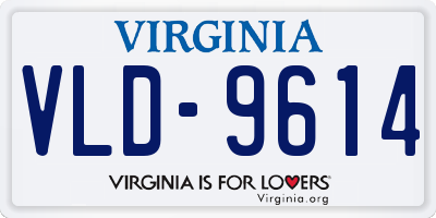 VA license plate VLD9614