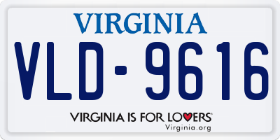 VA license plate VLD9616