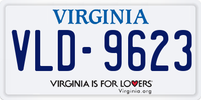 VA license plate VLD9623