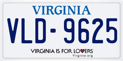 VA license plate VLD9625