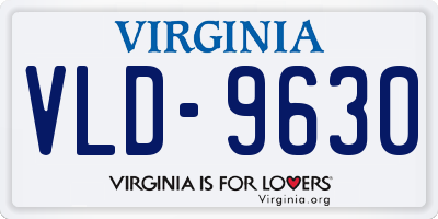 VA license plate VLD9630