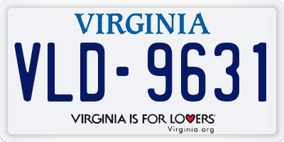VA license plate VLD9631