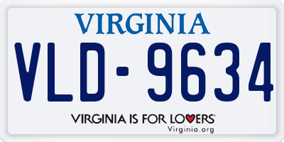 VA license plate VLD9634