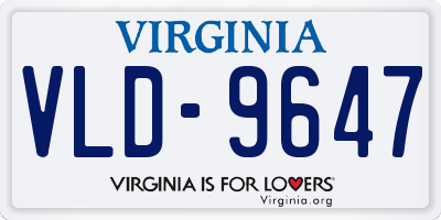 VA license plate VLD9647