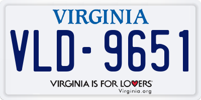 VA license plate VLD9651