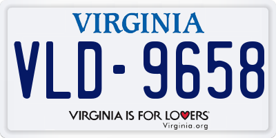 VA license plate VLD9658