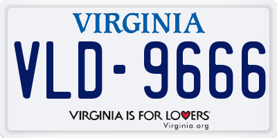 VA license plate VLD9666