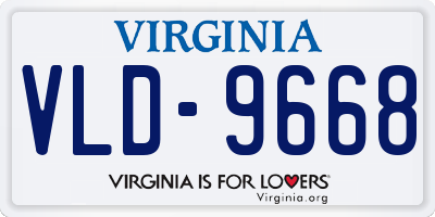 VA license plate VLD9668